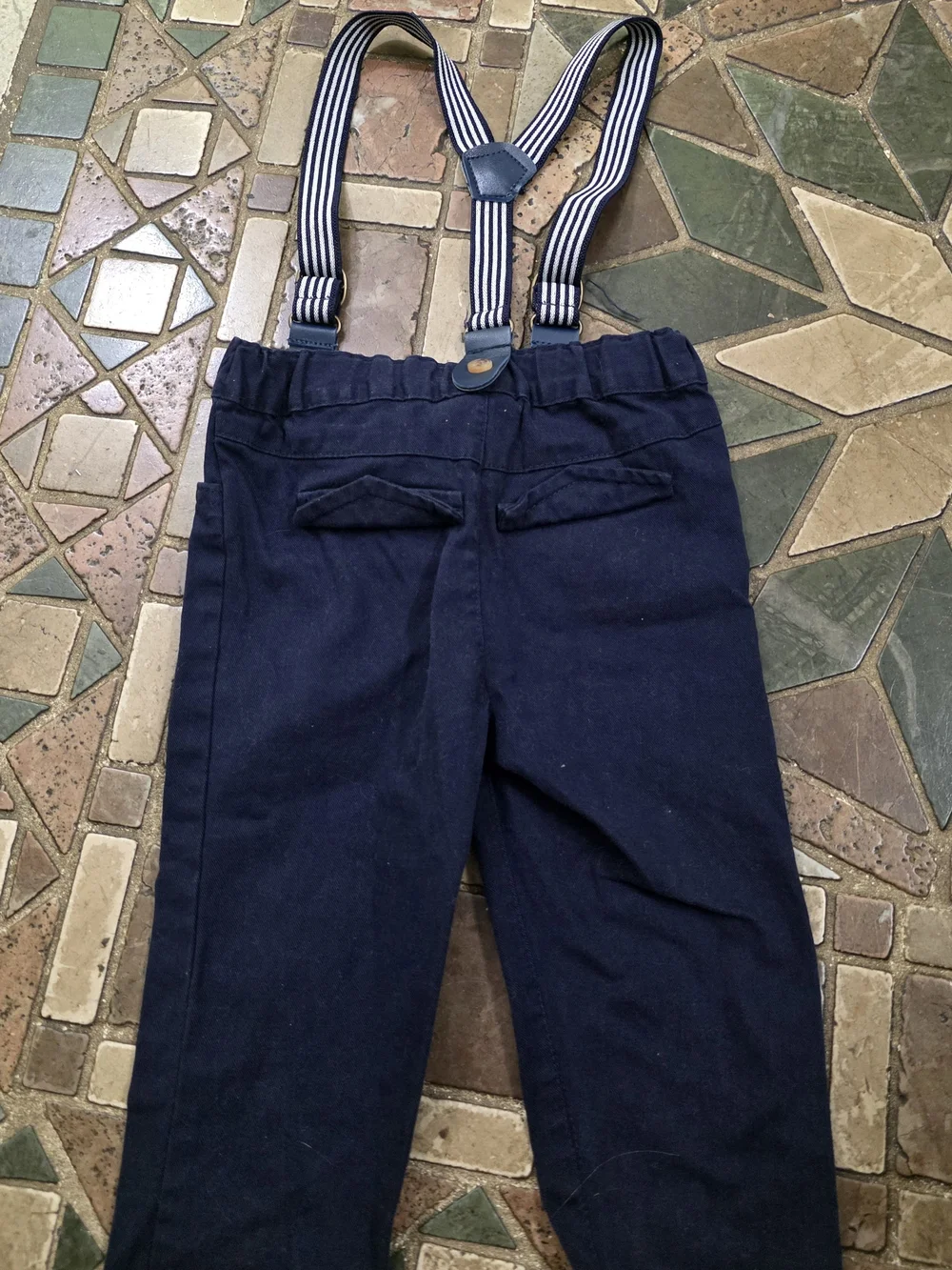 Baby B’gosh Knit Denim Jeans with Suspenders Lot Of 2 3/6  Month